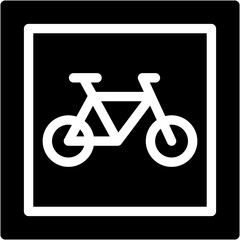 Bike Lane, Traffic Sign, Cycling, Route, Circulation, Transportation Icon