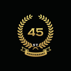45 th anniversary logo gold