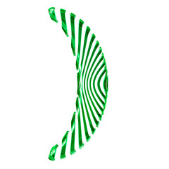 White symbol with green vertical ultra-thin straps