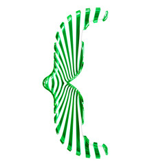 White symbol with green vertical ultra-thin straps