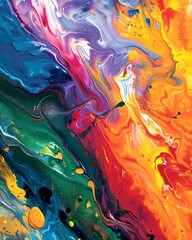 Abstract colorful fluid art wallpaper