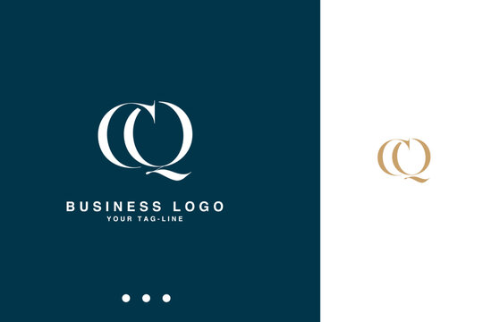 Alphabet Letters  CQ, QC  Initials Logo Monogram
