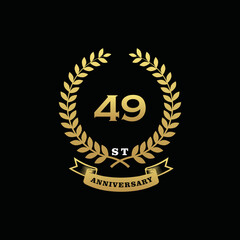 49 th anniversary logo gold