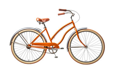 Fototapeta na wymiar Vibrant orange bicycle set against a crisp white backdrop