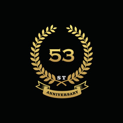 53 th anniversary logo gold