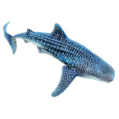 Whale shark isolated on white or transparent background