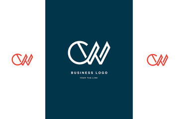 Alphabet Letters CW, WC, Initials Logo Monogram