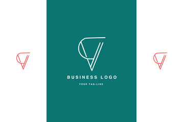 CV, VC  Abstract Letters Logo Monogram