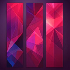 3 green and purple modern retro style gradient flat background banner