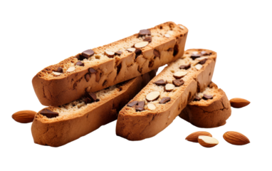 Three pieces of bread topped with crunchy almonds