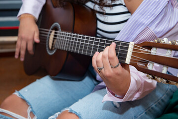 person playing guitar