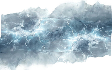 Thunder storm realistic lightning isolated on white or transparent background