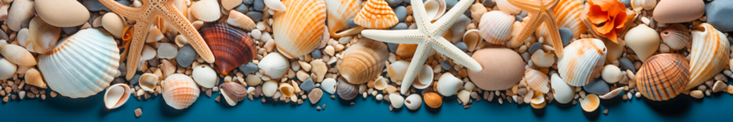 Top-Down Shot of Beach Sand, Sea Stones, and Shells