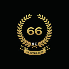 66 th anniversary logo gold