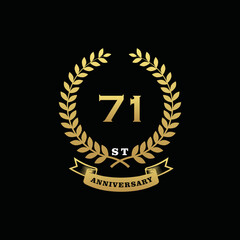 71 th anniversary logo gold