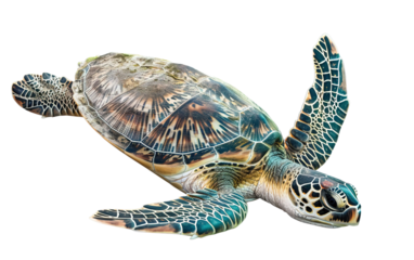 Turtle isolated on white or transparent background