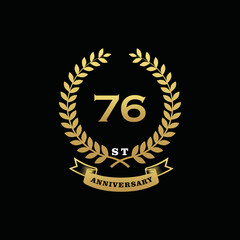 76 th anniversary logo gold
