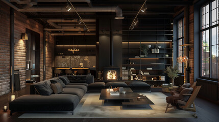 living room with fireplace interior of a house with rustic furniture