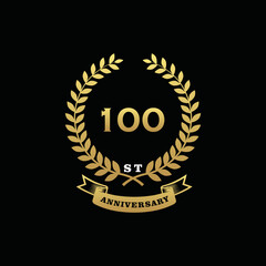 Naklejka premium 100 th anniversary logo gold