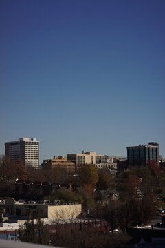 Fayetteville, AR - November 15th, 2023 - Downtown Buildings From Afar
