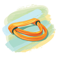 Fitness stretching band equipment vector 