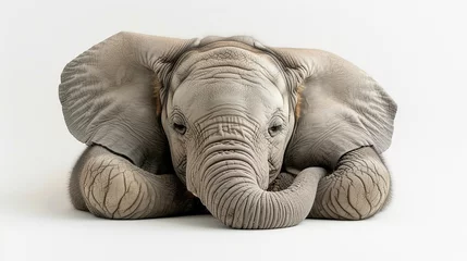 Foto op Aluminium Elephant isolated on white background © taraskobryn