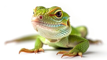 Obraz premium Closeup Shot Of A Green Lizard