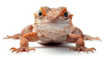 Obraz premium Bearded lizard, Pogona vitticeps, isolated on white background