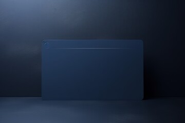 a blank mock up navy blue card dimension, mock up, on background, shot in studio