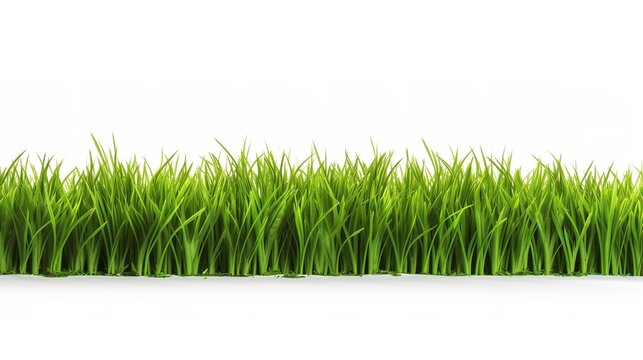 Vibrant Green: Grass Field Isolated on White Background

