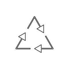 Recycling linear icon, reuse editable stroke symbol, waste recycling vector outline sign.