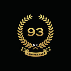 93 th anniversary logo gold