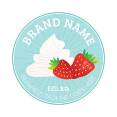 Cream with Strawberry Bakery Logo