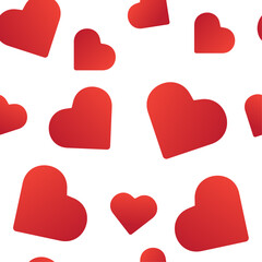 Heart Seamless Pattern in Red and White