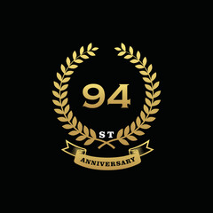 94 th anniversary logo gold