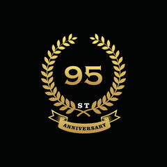 95 th anniversary logo gold