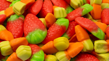 Assorted colorful gummy candies. Jelly  sweets.