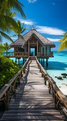Serene Seascape on a Luxurious Vacation. Beautiful Beachside View