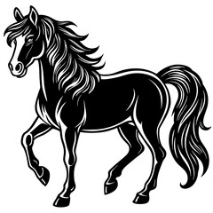 Paso Fino horse silhouette vector art Illustration