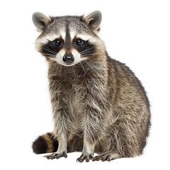 Raccoon isolated on white or transparent background