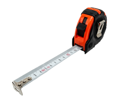 Construction measuring tape on a white background. Roulette