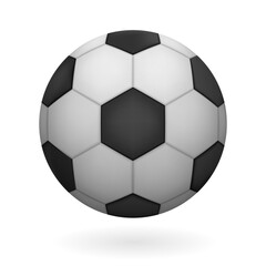 Realistic soccer ball isolated on white background. Vector illustration.