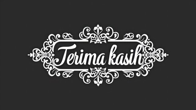 Thank you Latin letters. Thank you in Indonesian. Handwritten calligraphy thank you. white background.