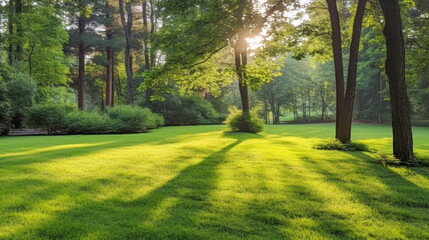 Smooth Carpet of Verdant Grass.  Expansive Green Serenity Landscape