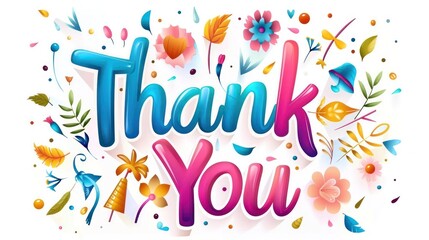 Thank you on white background. modern calligraphy white background