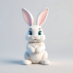 Fototapeta premium white rabbit isolated on white
