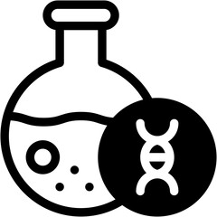 Vector Icon Flask, Test Tube, Lab, Chemistry, DNA, Genetics