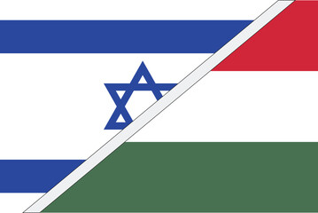 Flag of country Israel and Hungary concept graphic element Illustration template design
