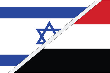 Flag of country Israel and Yemen concept graphic element Illustration template design
