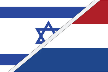 Flag of country Israel and Netherlands concept graphic element Illustration template design
